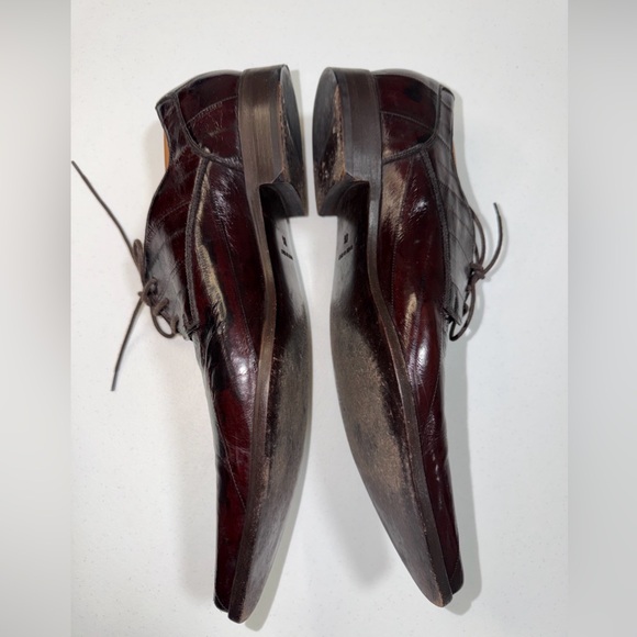 Dolce & Gabbana Italy Oxford Men's Shoes Brown Leather Pointed Toe Size 8 1/2 - Picture 4 of 11